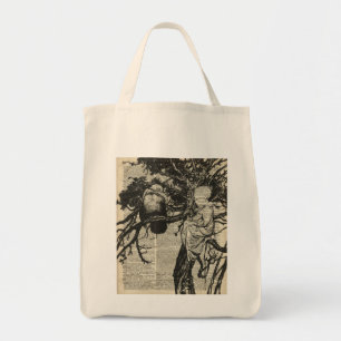 Tote Bag Raven et enfant sur une vieille illustration
