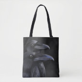 Tote Bag Raven Shadows : Duo mystique à Noir (Devant)