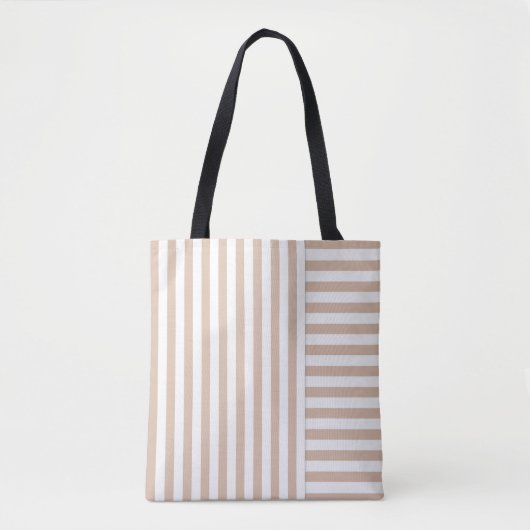 Tote Bag rayé beige (Devant)