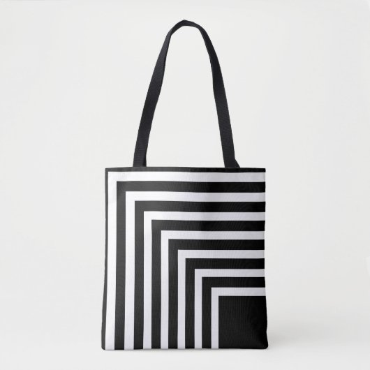 Tote Bag Rayé noir et blanc (Devant)