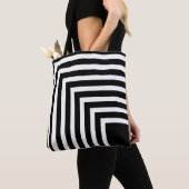 Tote Bag Rayé noir et blanc (De près)