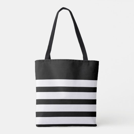 Tote Bag Rayé noir et blanc classique (Dos)