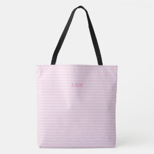 Tote Bag Rayo Douce Rose Classique Monogramme Initiales