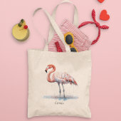 Tote Bag Rayonnement de Flamant rose : Aquarelle, personnal
