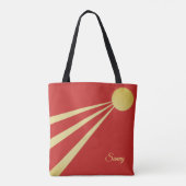 Tote Bag Rayons de soleil sur rouge (Dos)