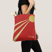 Tote Bag Rayons de soleil sur rouge (De près)