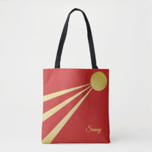 Tote Bag Rayons du soleil en rouge