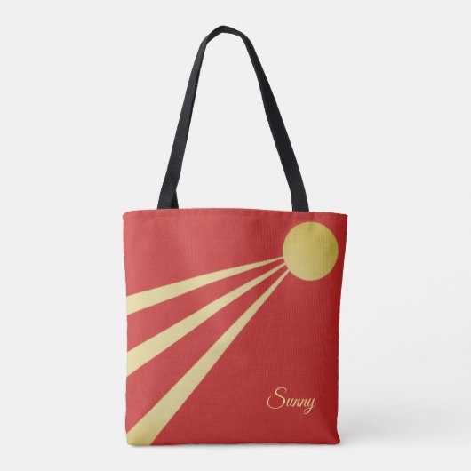 Tote Bag Rayons du soleil en rouge (Dos)