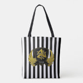 Tote Bag Rayure audacieuse d'or noir sicilien de Trinacria (Dos)