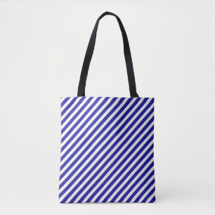 Tote Bag Rayure diagonale bleue