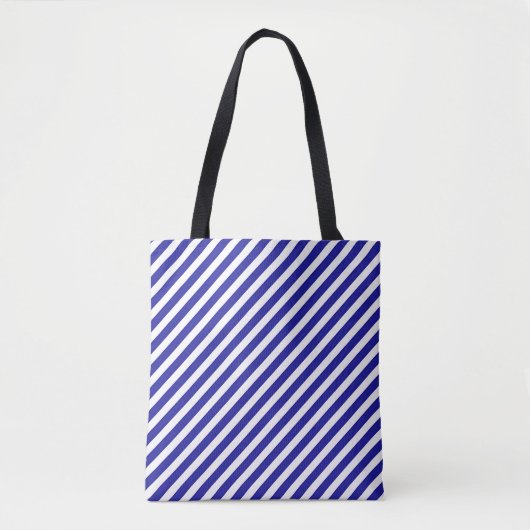 Tote Bag Rayure diagonale bleue (Devant)