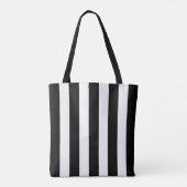 Tote Bag Rayure noir et blanc avec monogramme bleu vif (Dos)