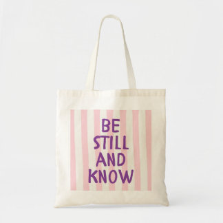 Tote Bag Rayure rose lettrage biblique violet pour femmes