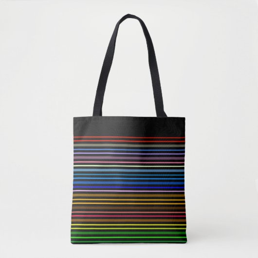 Tote Bag Rayures arc-en-ciel (Devant)
