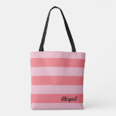 Tote Bag Rayures aux teintes de rose (Dos)