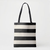 Tote Bag Rayures blanches et noires d'ivoire  (Devant)