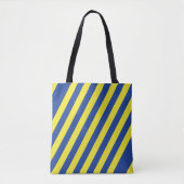 Tote Bag Rayures bleu foncé et jaune (Devant)