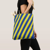 Tote Bag Rayures bleu foncé et jaune (De près)