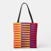 Tote Bag Rayures Bleu Rouge Jaune (Dos)