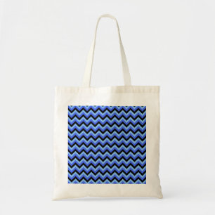Tote Bag Rayures bleues et noires de zigzag