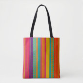Tote Bag Rayures Brillantes Rétro 60 MOD (Devant)