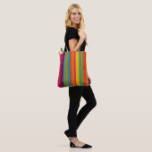 Tote Bag Rayures Brillantes Rétro 60 MOD (Sur le modèle)