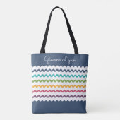 Tote Bag Rayures Colorées Monogramme (Dos)