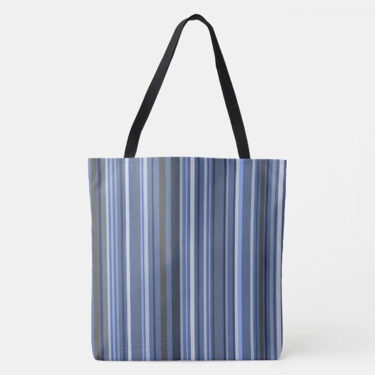 Tote Bag Rayures côtières bleues (Devant)