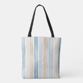 Tote Bag Rayures Crème Bleu de Plage (Dos)