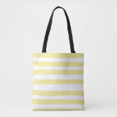 Tote Bag Rayures d'aquarelle blanche jaune soleil (Devant)