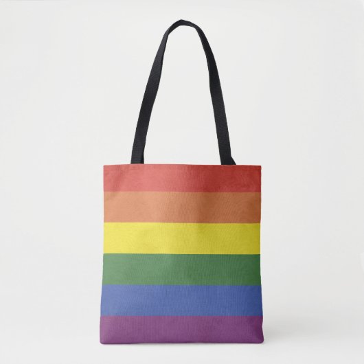 Tote Bag Rayures d'arc-en-ciel (Devant)