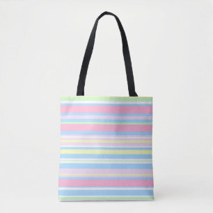 Tote Bag Rayures de couleurs pastel