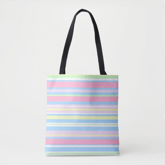 Tote Bag Rayures de couleurs pastel (Devant)
