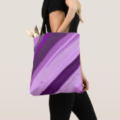 Tote Bag Rayures de Lavande Violette (De près)