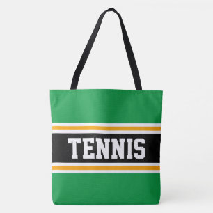 Tote Bag Rayures de sport vert noir orange TENNIS