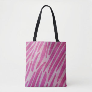 Tote Bag Rayures de zèbre rose