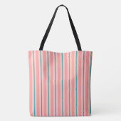 Tote Bag Rayures d'été - corail et turquoise (Dos)
