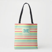 Tote Bag Rayures d'été Monogrammes (Devant)