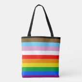 Tote Bag Rayures du drapeau de progrès LGBTQ+ (Dos)