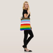 Tote Bag Rayures du drapeau de progrès LGBTQ+ (Sur le modèle)