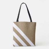 Tote Bag Rayures élégantes de blanc de toile de jute de (Dos)