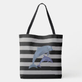 Tote Bag Rayures et dauphins (Dos)