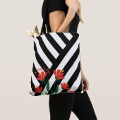 Tote Bag Rayures et fleurs (De près)