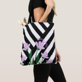 Tote Bag Rayures et fleurs (De près)