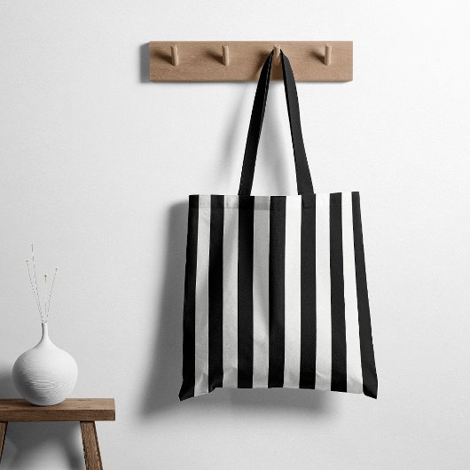 Tote Bag Rayures Intemporelles Noir & Blanc