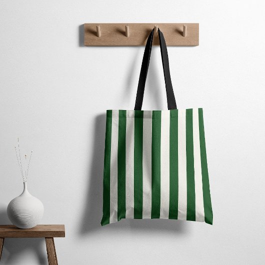 Tote Bag Rayures Intemporelles Vert