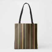 Tote Bag Rayures marron vert et or (Devant)