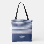 Tote Bag Rayures modernes avec Monogramme cardiaque haut de (Dos)
