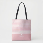 Tote Bag Rayures modernes avec Monogramme cardiaque haut de (Devant)