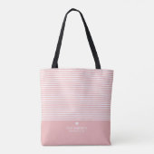 Tote Bag Rayures modernes avec Monogramme cardiaque haut de (Dos)